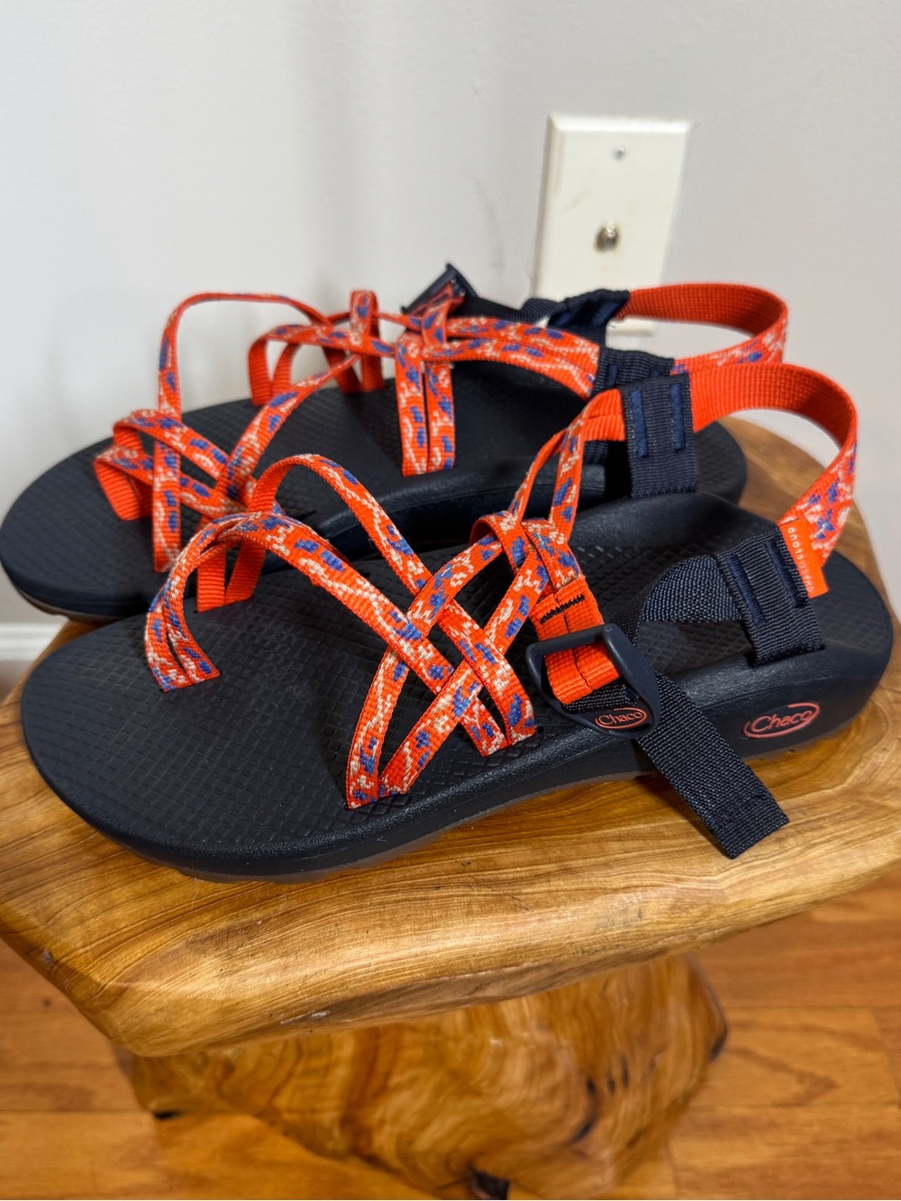 Chaco ZX/2 Cloud Dual Strap Cushioned Sandals Women Botanic Spicy Orange Sz. 10 - Picture 3 of 10